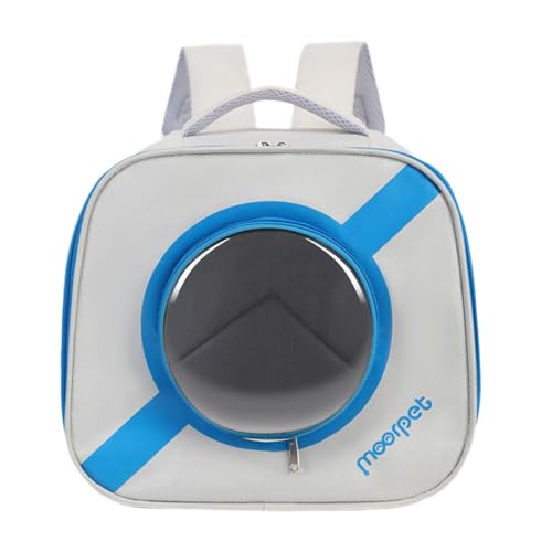 Dualoai Transparenter Haustier Tragerucksack für Kleintiere mit Verstellbaren Trägern, Blau Dualoai Transparenter Haustier Tragerucksack für Kleintiere mit Verstellbaren Trägern, Blau von Dualoai