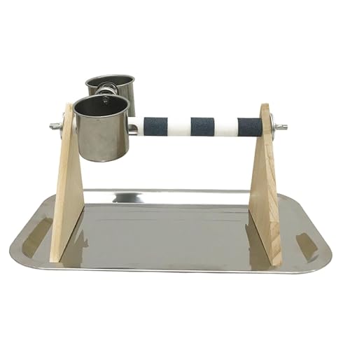 Dualoai Vogel Papagei Playstand Papageien Spielen Stand Barsch Desktop Spielzeug für Kakadus, Weiß Grau Dualoai Vogel Papagei Playstand Papageien Spielen Stand Barsch Desktop Spielzeug für Kakadus, Weiß Grau von Dualoai
