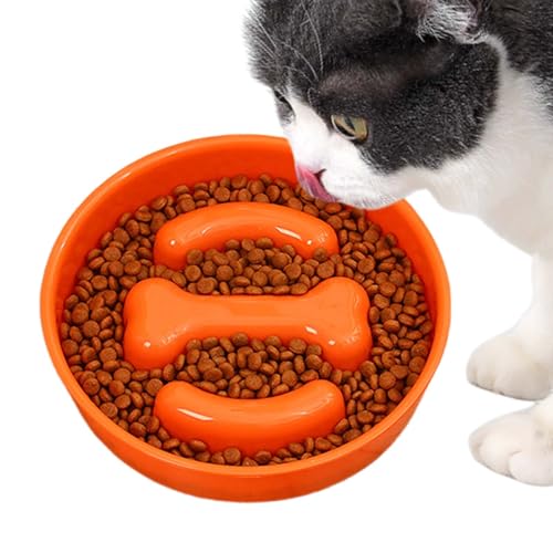 Dubbulon Langsame Schüsselfutter für Hunde, langsame Fütterungshundschüssel | Hundeschale zum langsamen Essen - Knochenform Nicht schlammige Schale, interaktiver Verschüttungsbeweis für Zwinger von Dubbulon