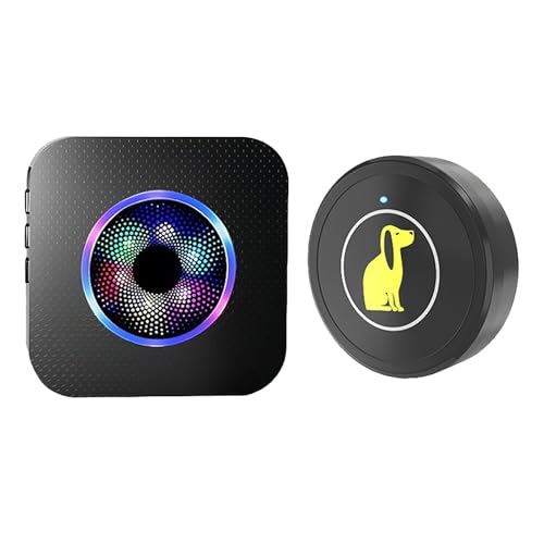 Dubbulon Pet Door Bell,Drahtlose Hundeklingel Für Gesamtes Haus - 5 Lautstärkestufen Wasserdichter Für Haus Wohnung Garten Zugang Innentraining Außenspiel Signalgebung von Dubbulon