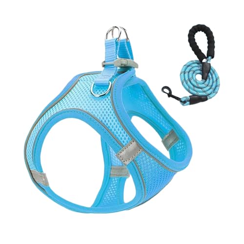 Hundegeschirr Und Leinen Set - Reflektierendes Würgefreies Sicherheitsgeschirr | Reflektierende Welpen Kätzchen Katzengeschirr für Autoreisen Training Tierarztbesuche Outdoor Hundegeschirr Und Leinen Set - Reflektierendes Würgefreies Sicherheitsgeschirr | Reflektierende Welpen Kätzchen Katzengeschirr für Autoreisen Training Tierarztbesuche Outdoor von Dubbulon