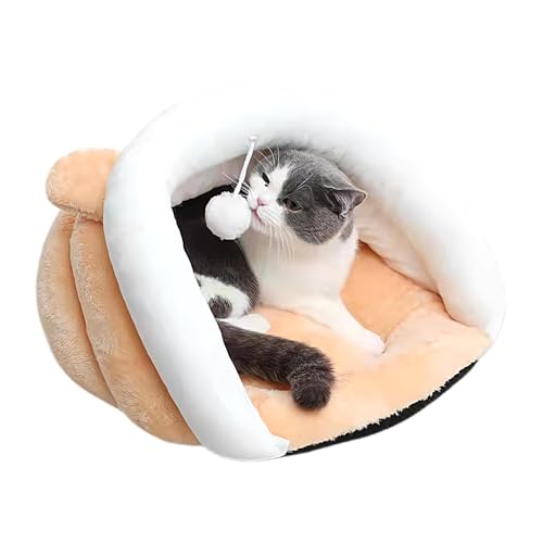 Katzenbetthöhle für Wohnungskatzen,Katzenhöhle für Wohnungskatzen - Halbgeschlossenes Höhlenbett in Pantoffelform, niedlich mit aufhängbarem Ball - Katzenhauszelt, Katzenversteck für Welpen Katzenbetthöhle für Wohnungskatzen,Katzenhöhle für Wohnungskatzen - Halbgeschlossenes Höhlenbett in Pantoffelform, niedlich mit aufhängbarem Ball - Katzenhauszelt, Katzenversteck für Welpen von Dubbulon