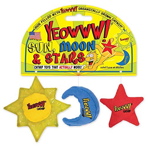 Duckyworld Yeoww Sun Moon and Stars (3 pcs) Katzenspielzeug mit Katzenminze, 400 g von YEOWWW