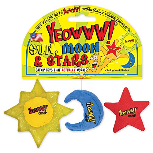 Duckyworld Yeoww Sun Moon and Stars (3 pcs) Katzenspielzeug mit Katzenminze, 400 g von Duckyworld