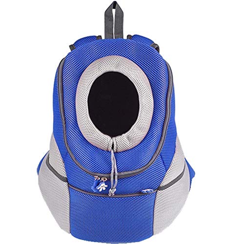 Ducomi® Haustiere Courmayeur - Rucksack für Hunde und Welpen Transport und Elastische Atmungsaktiv (L, Blau) von Ducomi