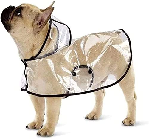 Ducomi Dogalize Dog Raincoat mit Kapuze aus Transparentem Nylon - Regenmantelponcho für Kleine und Mittlere Hunde, Rain Cape Coat Raincoats Cape (Black, XL) von Ducomi