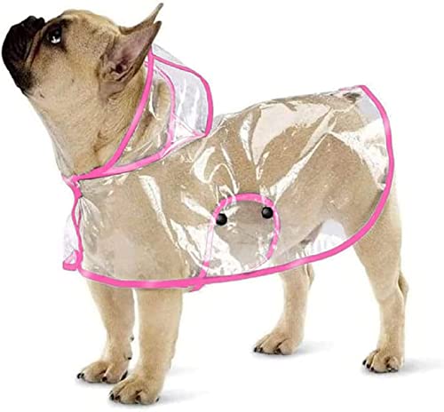Ducomi Dogalize Dog Raincoat mit Kapuze aus Transparentem Nylon - Regenmantelponcho für Kleine und Mittlere Hunde, Rain Cape Coat Raincoats Cape (Hot Pink, L) von Ducomi