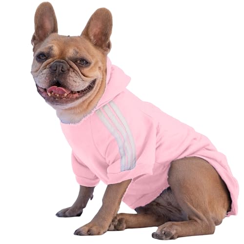 Ducomi Hundepullover mit Kapuze für alle Größen und Rassen - Warmes und Weiches Hundekleidungsstück - Einfarbiger Pullover für Haustiere und Welpen (Rosa, XS) von Ducomi