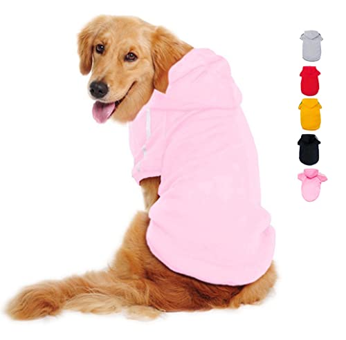 Ducomi Kapuzen Hunde Sweatshirt aus 100% Baumwolle – Kleines Hundepullover – Kleidung für Hunde Aller Rassen und Größen – Warmer Pullover, Einfarbiger Mantel von XS bis 9XL (Pink, S) von Ducomi