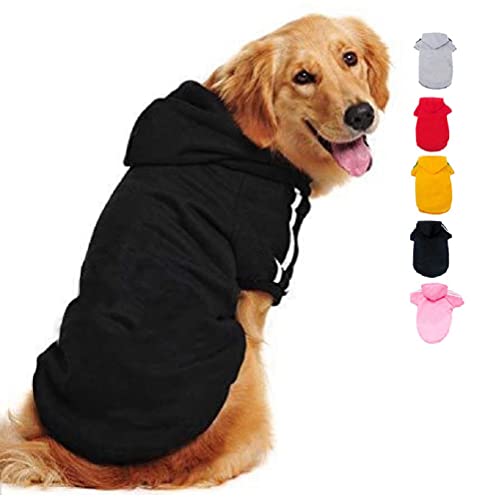 Ducomi Kapuzen Hunde Sweatshirt aus 100% Baumwolle – Kleines Hundepullover – Kleidung für Hunde Aller Rassen und Größen – Warmer Pullover, Einfarbiger Mantel von XS bis 9XL (Black, L) von Ducomi