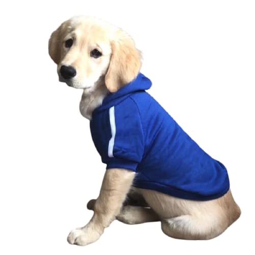 Ducomi Kapuzenpullover für Hunde 100% Baumwolle – Mantel für Hunde, Klein, Mittel und Groß, von Chihuahua, Französische Bulldogge bis Labrador, Pitbull, und Amstaff, Warme Kleidung (Blau, 6XL) von Ducomi