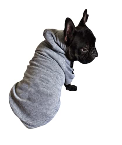 Ducomi Kapuzenpullover für Hunde 100% Baumwolle – Mantel für Hunde, Klein, Mittel und Groß, von Chihuahua, Französische Bulldogge bis Labrador, Pitbull, und Amstaff, Warme Kleidung (Grau, 5XL) von Ducomi