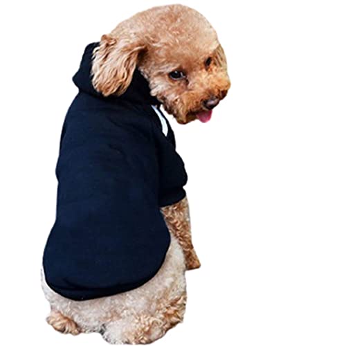 Ducomi Kapuzenpullover für Hunde 100% Baumwolle – Mantel für Hunde, Klein, Mittel und Groß, von Chihuahua, Französische Bulldogge bis Labrador, Pitbull, und Amstaff, Warme Kleidung (Schwarz, M) von Ducomi