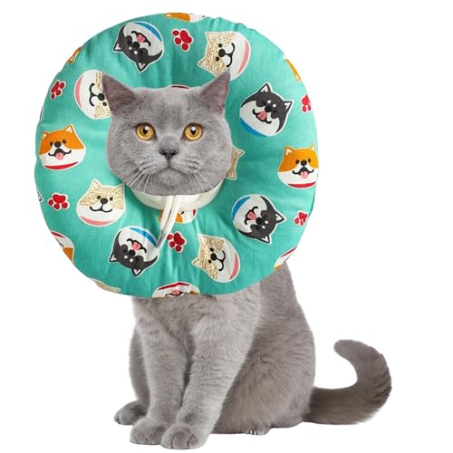 Ducomi Molly Erholungshalsband für Hunde und Katzen - Verstellbarer weicher Schutzkragen für Haustiere zur Heilung von Wunden und nach chirurgischen Eingriffen (S, Doggies) von Ducomi