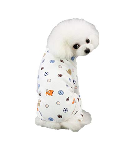 Ducomi Piji Pyjama für Hunde und Hunde, Baumwolle, kleine und mittelgroße Größe – Pyjama für Katzen mit 4 Beinen – Set mit Anzug für Haustiere, Katze – Kostüm Kleidung Halloween Karneval (Football, L) von Ducomi