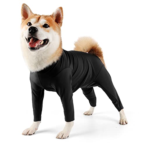 Due Felice Hund Onesie Shedding Suit Full Coverage Pet Surgical Recovery Bodysuit After Operation Wear Cone Collar Cone Alternative Anxiety Calming Shirt for Female Male von Due Felice