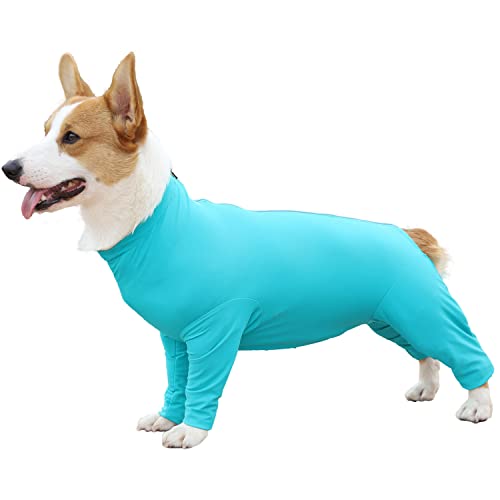 Due Felice Hund Onesie Shedding Suit Full Coverage Pet Surgical Recovery Bodysuit After Operation Wear Cone Collar Cone Alternative Anxiety Calming Shirt for Female Male von Due Felice