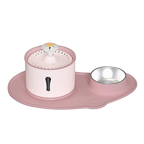 Duendhd 1 StüCk Haustier Katze Trinken Brunnen Katze Ladung Stumm Wasser Flasche Automatischer Zirkulations Trinken Napf & Filter,Rosa von Duendhd