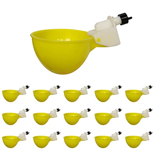 Duendhd 15 x Hühnertränke, automatische Trinkflasche, Hühnerfutterstation, Kunststoff, Geflügel, Wassertrinkbecher, Geflügel, Bauernhof, Tierbedarf von Dasing