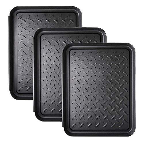 Duendhd 3 Stücke Boot Tray Hoch Leistungs Schuh Matten Schalen, Aufbewahrungs Schale, Hunde Napf- oder Katzen Schalen Matten Trap Mud zum Schutz des Bodens 13.7X10.8 Zoll von Duendhd