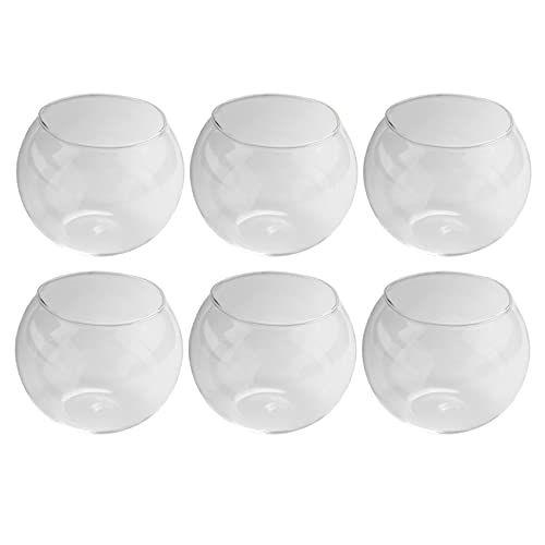 Duendhd 6 x runde Vasen aus transparentem Glas für Aquarien von Duendhd