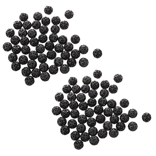 Duendhd Schwarze Kugeln für Aquarium-Teichfilter, 18 mm Durchmesser, 100 Stück von Duendhd