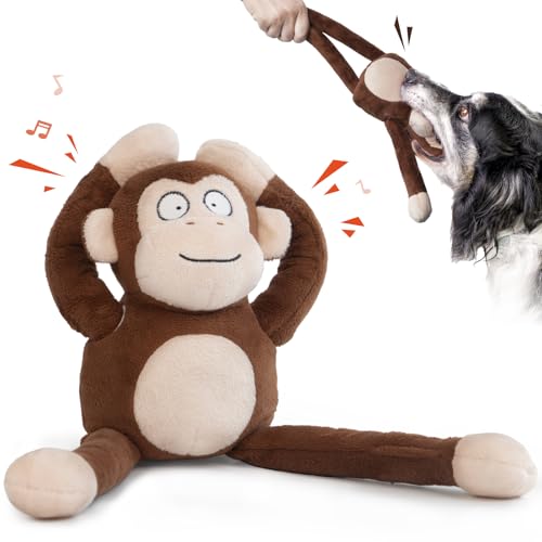 Quietschendes Hundespielzeug mit Knisterpapier, gefüllt, langlebig, Plüsch, niedliches Welpenspielzeug, um sie für kleine, mittelgroße und große Hunde zu beschäftigen Quietschendes Hundespielzeug mit Knisterpapier, gefüllt, langlebig, Plüsch, niedliches Welpenspielzeug, um sie für kleine, mittelgroße und große Hunde zu beschäftigen von Duepay