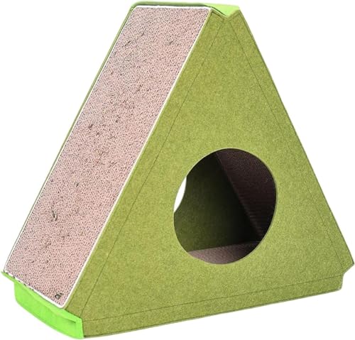 Duiaynke Dreieck Katzenkratzer Karton Katzenkratzpad Lounge Bett Schleifkralle für Kätzchen verhindert Möbelschäden (Grün) von Duiaynke