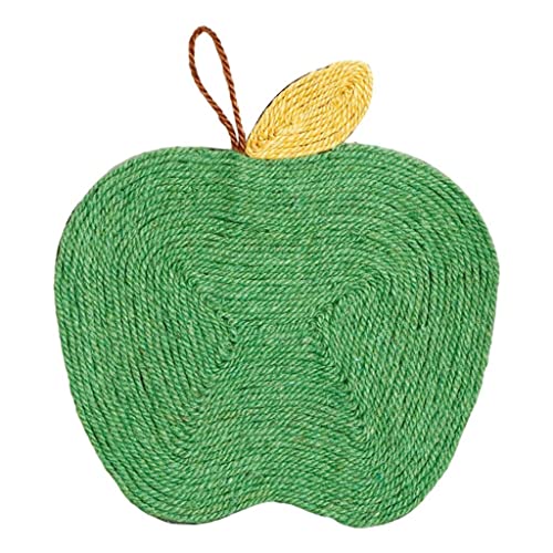 Duiaynke Durable Wall Mounted Cat Scratching Board Scratcher Kitten Interactive Toy Sisal Scratch Pad for Sharpen Claw Cats (Green Fruit 35x37cm) von Duiaynke