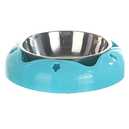 Duiaynke Edelstahl Hundenapf Katzenfutter Näpfe Wasserbehälter für Welpen Kleine Hunde Futterspender (Blau) von Duiaynke