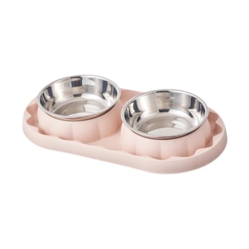Duiaynke Futternäpfe für Katzen, Welpennäpfe, Futterstation, große Kapazität, Anti-Verschütten, stabil, bequem, Futter- und Wassernapf (Rosa) von Duiaynke
