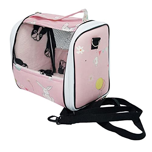 Duiaynke Hamster-Tragetasche, Meerschweinchen-Reisetasche, atmungsaktive Handtasche mit Schultergurt, Tasche für Welpen, Reisen (Rosa) von Duiaynke