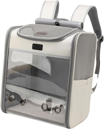 Duiaynke Haustier-/Katzen-Reisetasche, Reisetasche, transparente Tasche mit Sichtfenster, für Welpen, Camping, Outdoor (grau) von Duiaynke