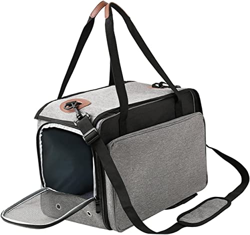 Duiaynke Haustier-Reisetasche, einseitig, erweiterbar, Katzentragetasche, Hundetragetasche für den Außenbereich, Reisen, Spazierengehen, Welpen, Grau Duiaynke Haustier-Reisetasche, einseitig, erweiterbar, Katzentragetasche, Hundetragetasche für den Außenbereich, Reisen, Spazierengehen, Welpen, Grau von Duiaynke