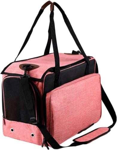 Duiaynke Haustier-Reisetasche, einseitig, erweiterbar, Katzentragetasche, Hundetragetasche für den Außenbereich, Reisen, Spazierengehen, Welpen, Rosa von Duiaynke