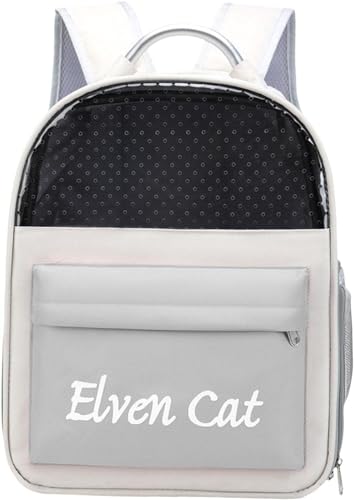 Duiaynke Haustier-Reisetasche, großer belüfteter Rucksack, Katzen- und Hundetragetasche, für kleine, mittelgroße Haustiere, Spaziergänge im Freien, Wandern (Grau) von Duiaynke