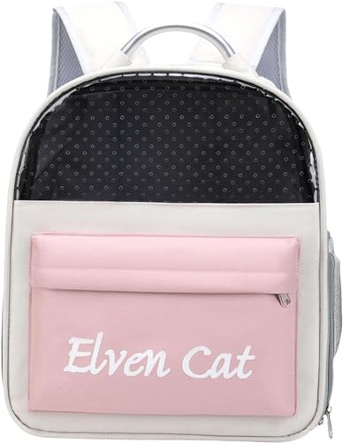 Duiaynke Haustier-Reisetasche, großer belüfteter Rucksack, Katzen- und Hundetragetasche, für kleine, mittelgroße Haustiere, Spaziergänge im Freien, Wandern (Rosa) von Duiaynke