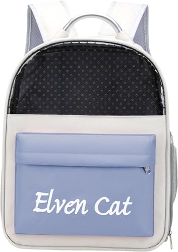Duiaynke Haustier-Reisetasche, großer belüfteter Rucksack, Katzen- und Hundetragetasche, für kleine, mittelgroße Haustiere, Spaziergänge im Freien, Wandern (blau) von Duiaynke