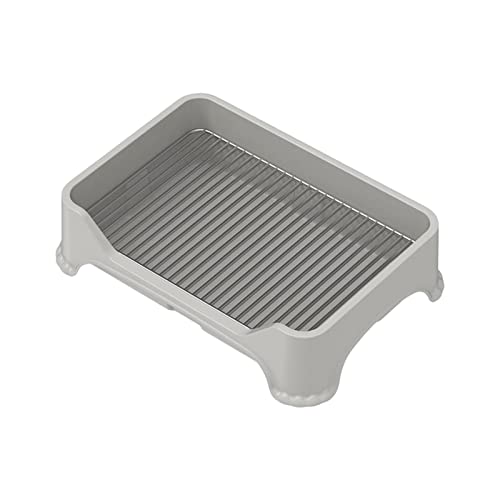 Duiaynke Haustier-Toilette, Welpentablett, Spritzschutz, tragbar, für den Außenbereich, für Welpen, Katzentoilette, Reinigungswerkzeug (grau) von Duiaynke