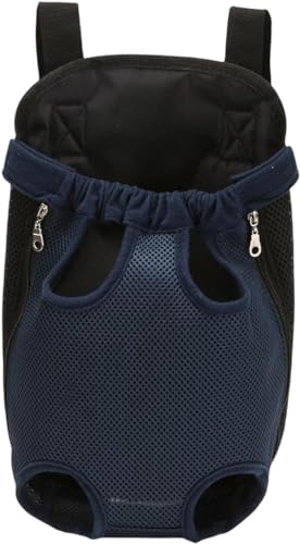 Duiaynke Haustier-Tragerucksack, breite Schultergurte, verstellbare Vorderseite, Reisetasche für Hunde, Malteser, Wandern, Spazierengehen (S, Marineblau) von Duiaynke