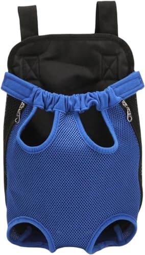 Duiaynke Haustier-Tragerucksack, breite Schultergurte, verstellbare Vorderseiten-Reisetasche für Hunde, Malteser, Wandern, Spazierengehen (L blau) von Duiaynke