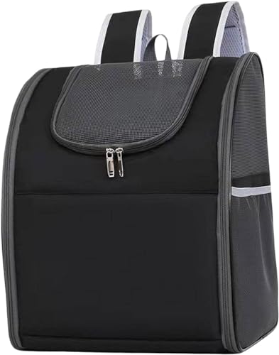 Duiaynke Haustier-Tragerucksack für kleine Hunde und Katzen, tragbare Tragetasche, weiche Tasche, Handtasche, atmungsaktiver Käfig für Camping, Reisen (schwarz) von Duiaynke