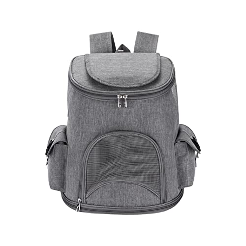 Duiaynke Haustier-Tragetasche, Rucksack, Hundetragetasche, verstellbarer Gurt für Camping, Outdoor, Spaziergänge, Welpen, Kleintiere (grau, 6,4 kg) von Duiaynke