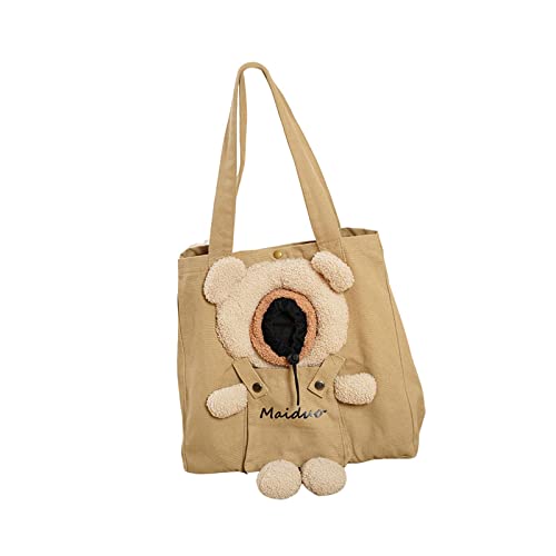 Duiaynke Haustier-Umhängetasche, Handtasche, Outdoor, Cartoon-Bärform, weiche Katzentragetasche, Haustierzubehör für Welpen, Kätzchen, Khaki Duiaynke Haustier-Umhängetasche, Handtasche, Outdoor, Cartoon-Bärform, weiche Katzentragetasche, Haustierzubehör für Welpen, Kätzchen, Khaki von Duiaynke