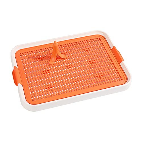 Duiaynke Hundetoilette Haustiertoilette Urinierunterlage Halter Bettpfanne Training Töpfchen Katzentoilette Trainingspads Toilette für Hunde (Orange) von Duiaynke