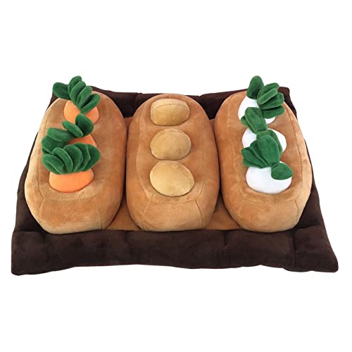 Duiaynke Karotten-Plüschfigur für Kinder, entspannend, lustiges Kauspielzeug für Hunde, Gemüse, für Schlafzimmer, Haustiertraining, Braun von Duiaynke