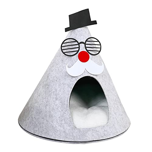 Duiaynke Katzen-Schlafbett, Weihnachts-Katzenzelt, bequem und langlebig, dreieckig, Haustierhöhle für den Innenbereich, Grau Duiaynke Katzen-Schlafbett, Weihnachts-Katzenzelt, bequem und langlebig, dreieckig, Haustierhöhle für den Innenbereich, Grau von Duiaynke