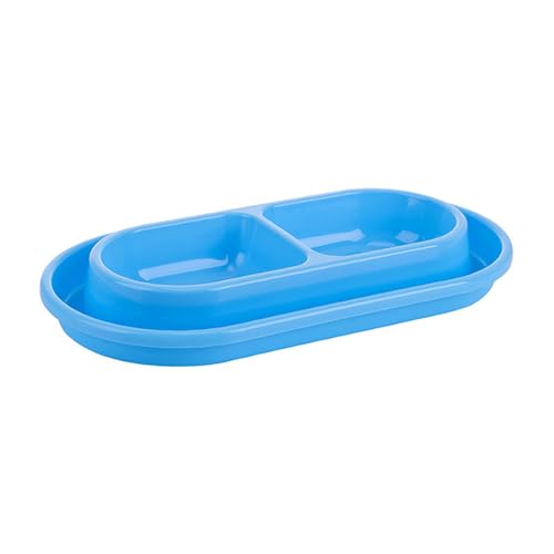 Duiaynke Katzennäpfe für Futter und Wasser, Doppelnapf für Indoor-Katzen, leicht zu reinigen, rutschfest, für den Außenbereich, Welpengeschirr, Katzenfutterstation (L, Blau) von Duiaynke