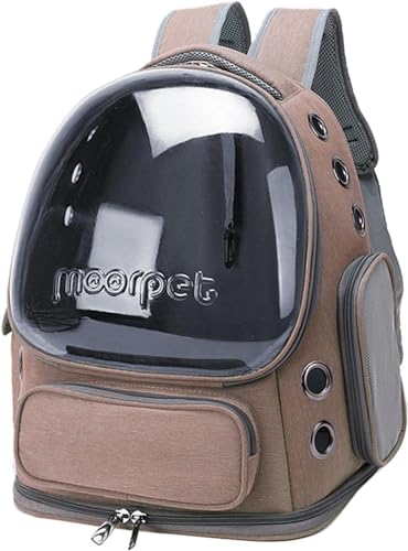 Duiaynke Katzenrucksack, Luftpolster-Tragetasche, Hunderucksack für kleine, mittelgroße Haustiere, Wanderrucksack (Khaki) von Duiaynke
