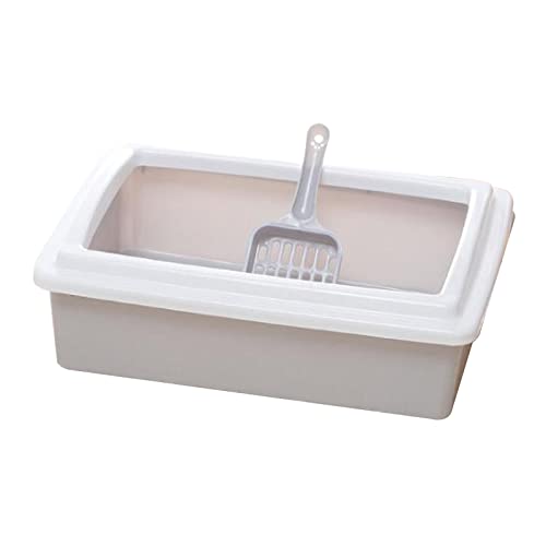 Duiaynke Katzentoilette, Töpfchen, Haustiertoilette, spritzwassergeschützt, Katzentoilette, hohe Seiten für Innenkatzen, Kaninchen, Hamster, kleine und mittelgroße Katzen (Grau) von Duiaynke